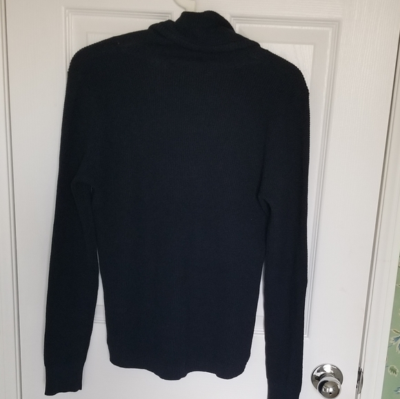 Lauren Ralph Lauren Navy Waffle Cotton Knit Top - Picture 3 of 11